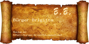 Bürger Brigitta névjegykártya