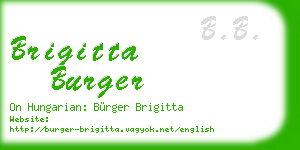brigitta burger business card