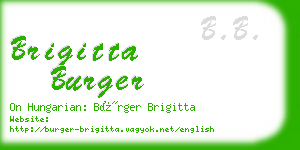 brigitta burger business card